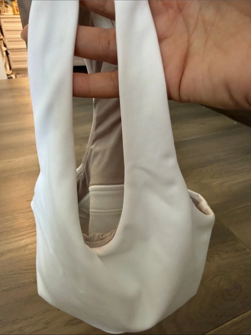 lululemon athletica White with light descoloration Racerback Sports Bra